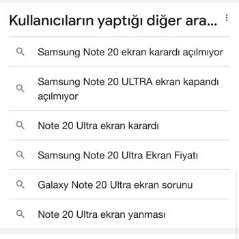Samsung Galaxy Note 20 Ultra Telefonumun Ekranı Aniden Karardı