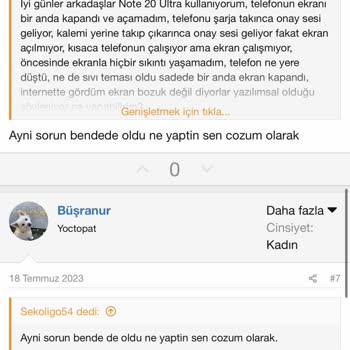 Samsung Galaxy Note 20 Ultra Telefonumun Ekranı Aniden Karardı