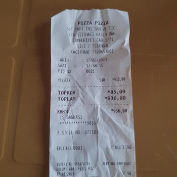 Terra Pizza Müşteriden Fazla Para Alıyor!
