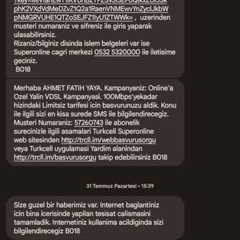 Turkcell Superonline Üzerinden Almış Olduğum Hizmetin İptal Edilmesi