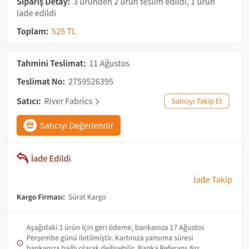 Trendyol İade Ettiğim Ürünün Parasını Eksik Yatırdı