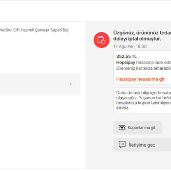 Hepsiburada Ellerinde Ürün Olmasına Rağmen Siparişimi İptal Ettiler