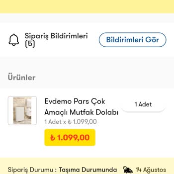 Cepte Şok Ve Evdemo Gönderilmeyen Ürün Yapılmayan Para İadesi.