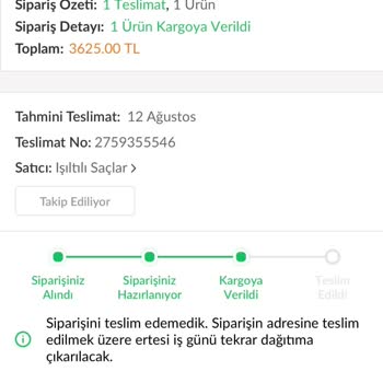 Trendyol Ürün 12 Gündür Ulaşmadı ( Kerastase Specifique 3.750 TL)