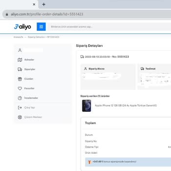 Aliyo.com.tr Ürün Elimize Ulaşmadı