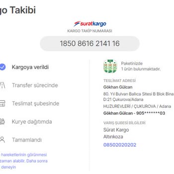 Sürat Kargo Teslim Edilemeyen Kargo