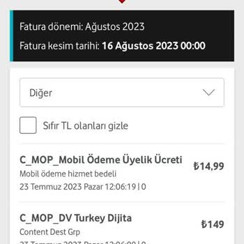 Vodafone C_MOP_Mobil Ödeme Üyelik Ücreti