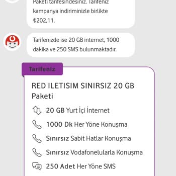 Vodafone Yanlış Tarife Tanımlanması