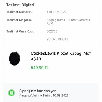Koçtaş Mağaza Teslim Ürün İlgilenen Yok