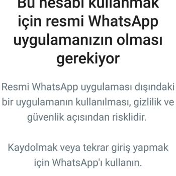 WhatsApp Resmi Hesap Olmaması