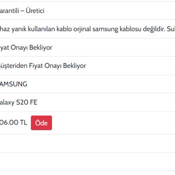Samsung S20 Fe Şarj Soketi Yanması Ve Garantinin Geçersizliği