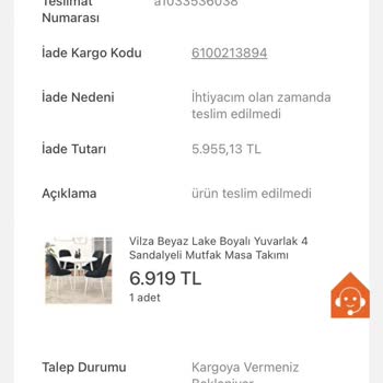 Koçtaş Ürün Elime Ulaşmadı Ve İadem Yapılmadı