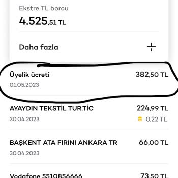 Akbank'ın Aldığı Üyelik Ücreti
