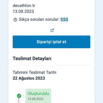 Decathlon, İnternet Üzeri Siparişimi Göndermiyor