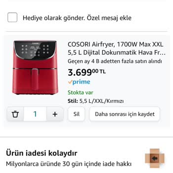Amazon Uygulaması Ve Şelale Shop Airfryer Ürünü