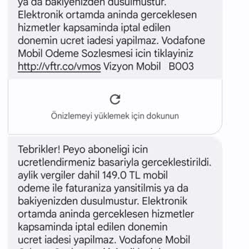 Vodafone Mobil Ödemenin Bilgim Olmadan Açılıp Oyun Satın Alınması