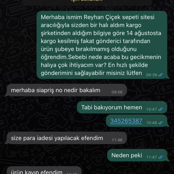 Konfor Halı Kargo Fişi Kesilip Gönderilmeyen Ürün