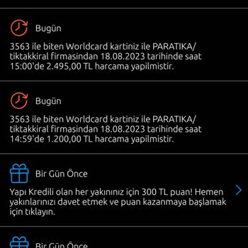 TikTak Kirala Habersiz Kartımdan Tutar Çekimi