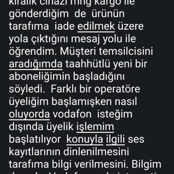 Onayım Dışında Taahhüt Oluşturma Vodafone Evde İnternet