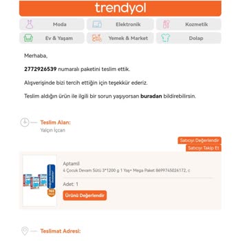 Trendyol Teslim Edilen Ama Bana Değil Kime Ürünlerim