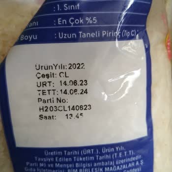 Kurtlu Böcekli Pirinç Yedik (BİM "efsane" Markalı Pirinç)