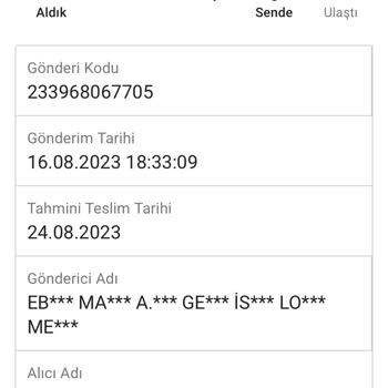 Sendeo Sedeo Kargo Geç Gelen Kargo!