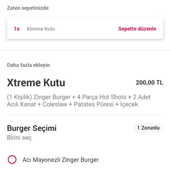 KFC Fotoğraftaki İle Gelen Ürün Alakasız
