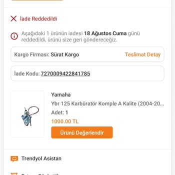 Trendyol Yanlış Ve Arızalı Ürün İadesini Reddetti