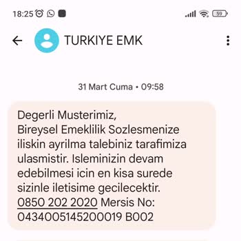 Türkiye Hayat Emeklilik Sigortası İptal Talebi