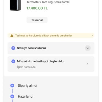 Airfel Doğalgaz Kombi Siparişi