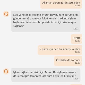 Trendyol Yemek Canlı Destek Yanlış Bilgi