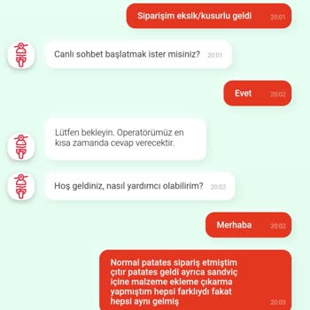 Tıkla Gelsin Kusurlu Sipariş Ve Müşteri Temsilcisi İlgisizliği