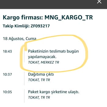 MNG Kargo Kargoyu İletme Sürecindeki Şikayetim