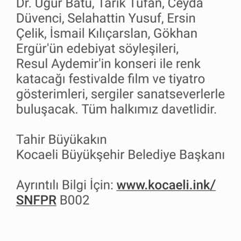 Kocaeli Büyükşehir Belediyesi Onaysız Gelen Mesajlar
