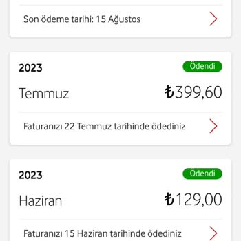 Vodafone Fazla Fatura Ödemesi
