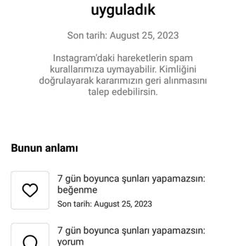 Instagram Yedi Gün Kısıtlıyor Ve Bu Durmadan Devam Ediyor