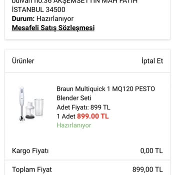 A101 İnternet Sitesinden Alınan Ürünün İade Edilememesi
