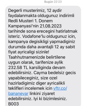 Vodafone 12+12 Ay Taahhüdüne Uymuyor