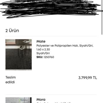 Enza Home Online Alışveriş Teslim Edilmedi