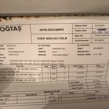 Doğtaş Mobilya Ürün Teslim Sorunu