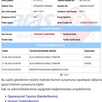 Aras Kargo Teslim Problemi