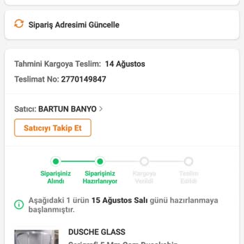 Trendyol Satıcı Kaynaklı Kargolama Olmaması