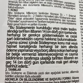 Millenicom İptal İçin Ulaşamıyorum
