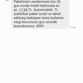 Fenercell Paket Yenileme İşlemi