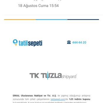 Tatil Sepeti Kuruma Özel Asılsız Mail