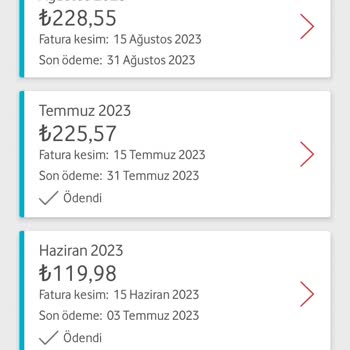 Vodafone Net Fazla Fatura Ödemesi