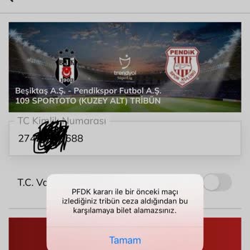 Türkiye Futbol Federasyonu Tribün Cezası Yüzünden Stada Giremiyorum