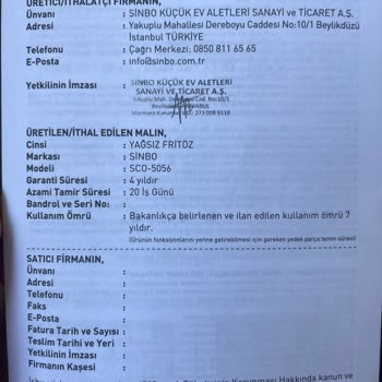 Sinbo Airfryer İç Haznesinin Kaplaması Soyuldu