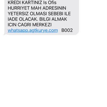 AGT Kurye Kartımı İade Ediyor