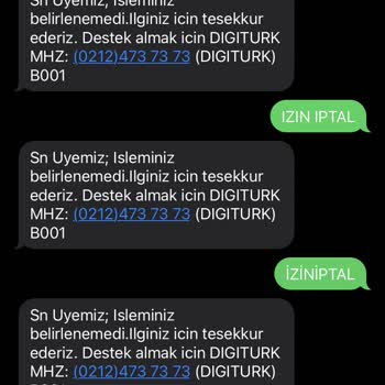 Tod Ve Digiturk SMS İptal Etmiyor
